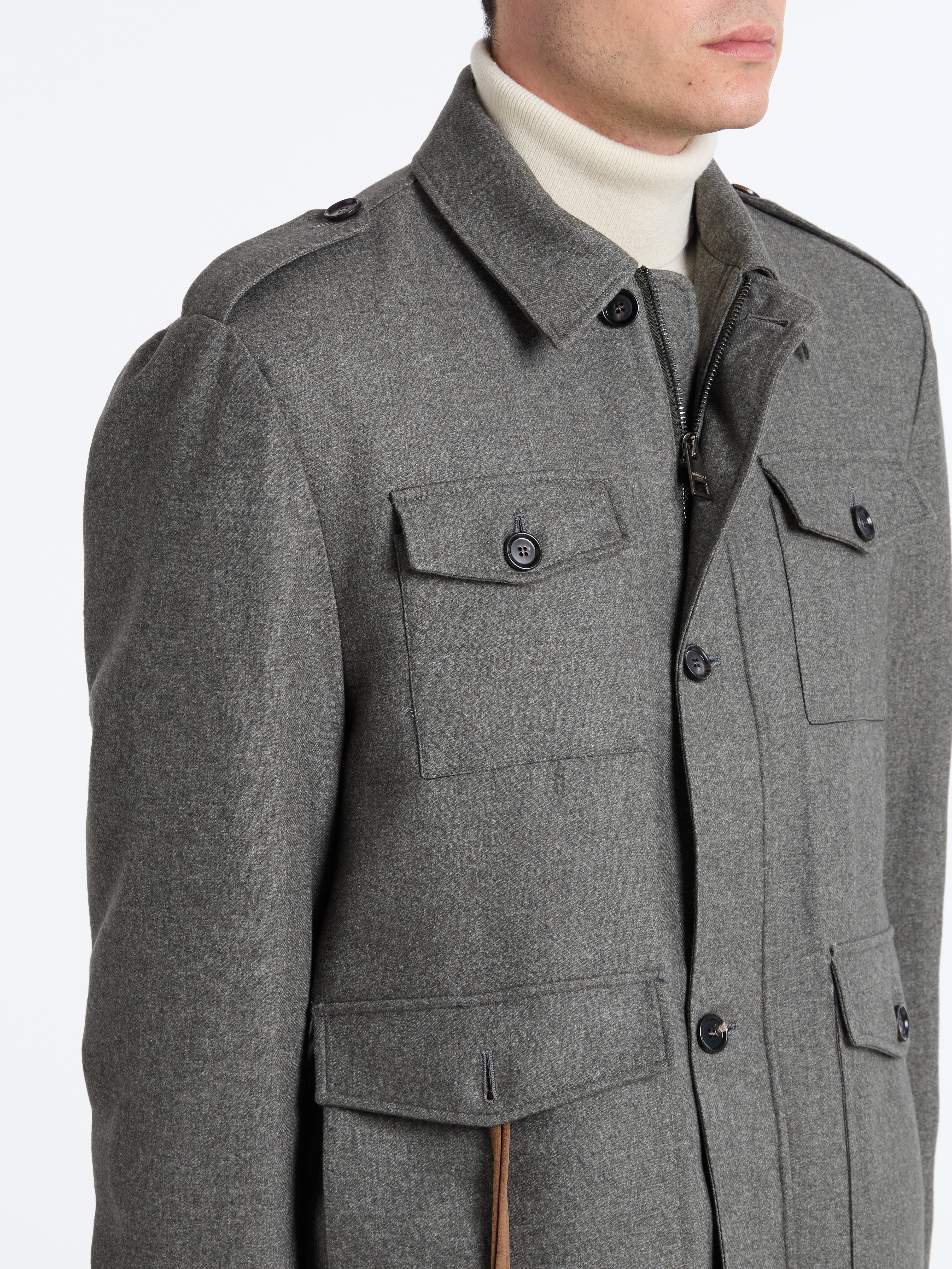 LINED FIELD JACKET - GREEN - LUIGI BORRELLI - NAPOLI - Luigi